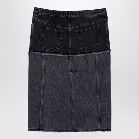 ALEXANDER MCQUEEN Two-Tone Midi Denim Skirt