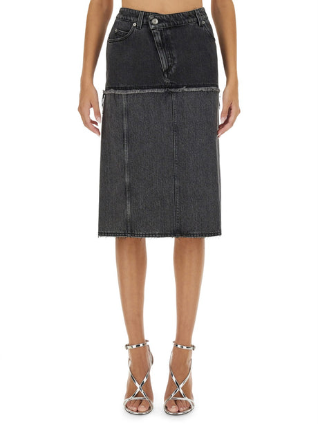 ALEXANDER MCQUEEN Two-Tone Mini Denim Skirt - Size 40