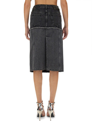 ALEXANDER MCQUEEN Two-Tone Mini Denim Skirt - Size 40