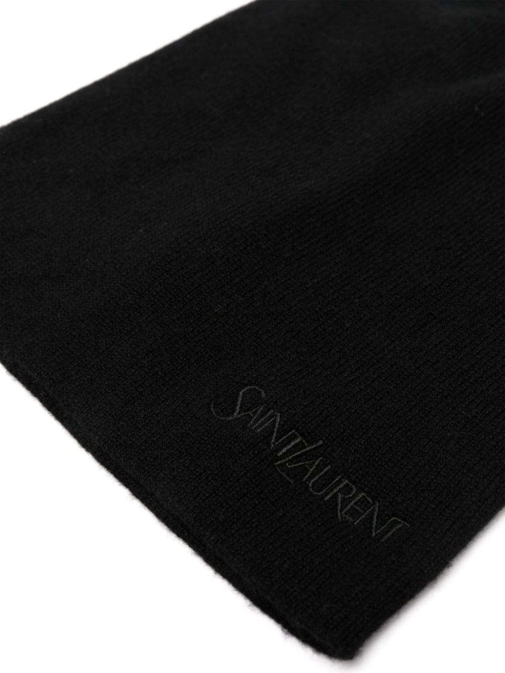 SAINT LAURENT Wool Beanie with Embroidered Logo