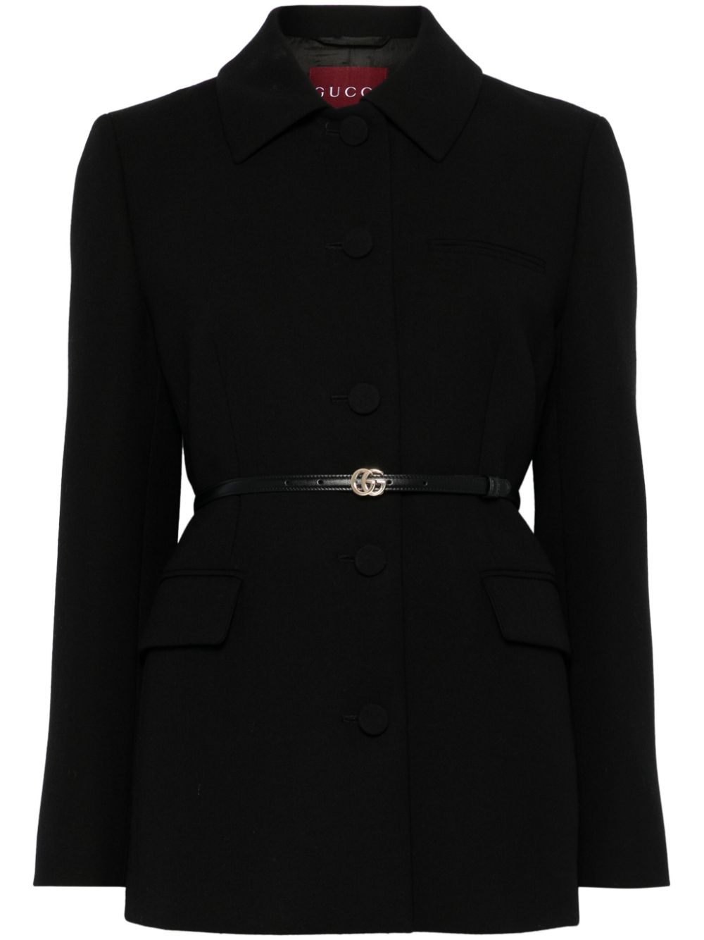 GUCCI Elegant Wool Jacket with Detachable Waist Belt