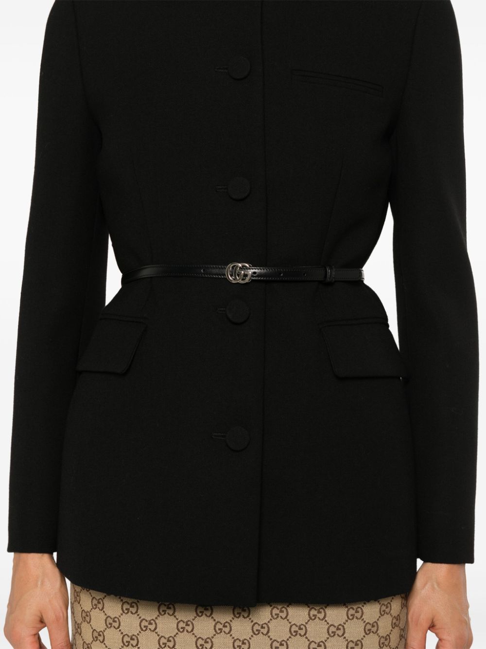 GUCCI Elegant Wool Jacket with Detachable Waist Belt