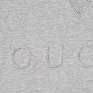 GUCCI Women's Grey Mini Sweatshirt with Embossed Logo