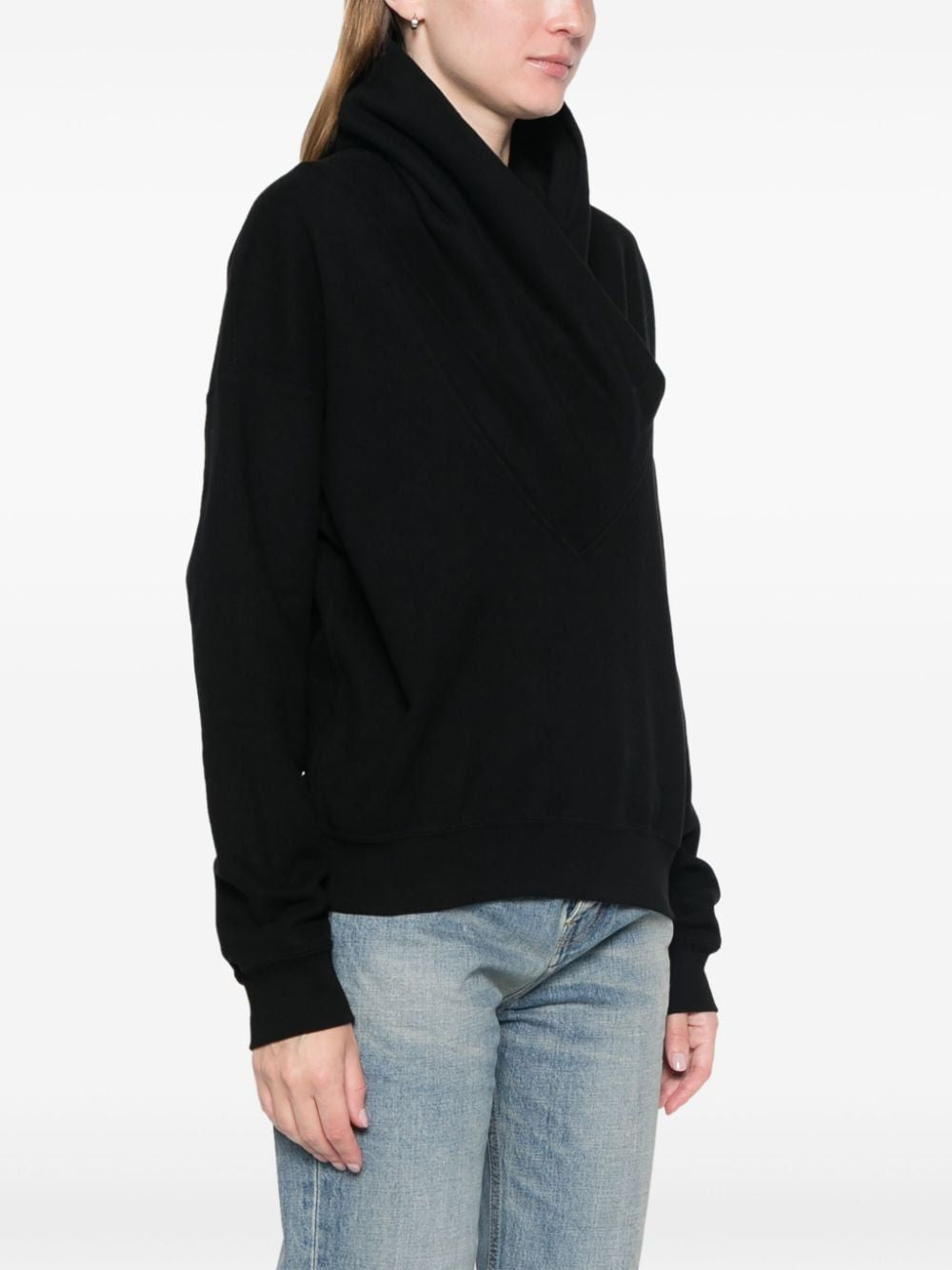 SAINT LAURENT Drape Detail Soft Hoodie for Women