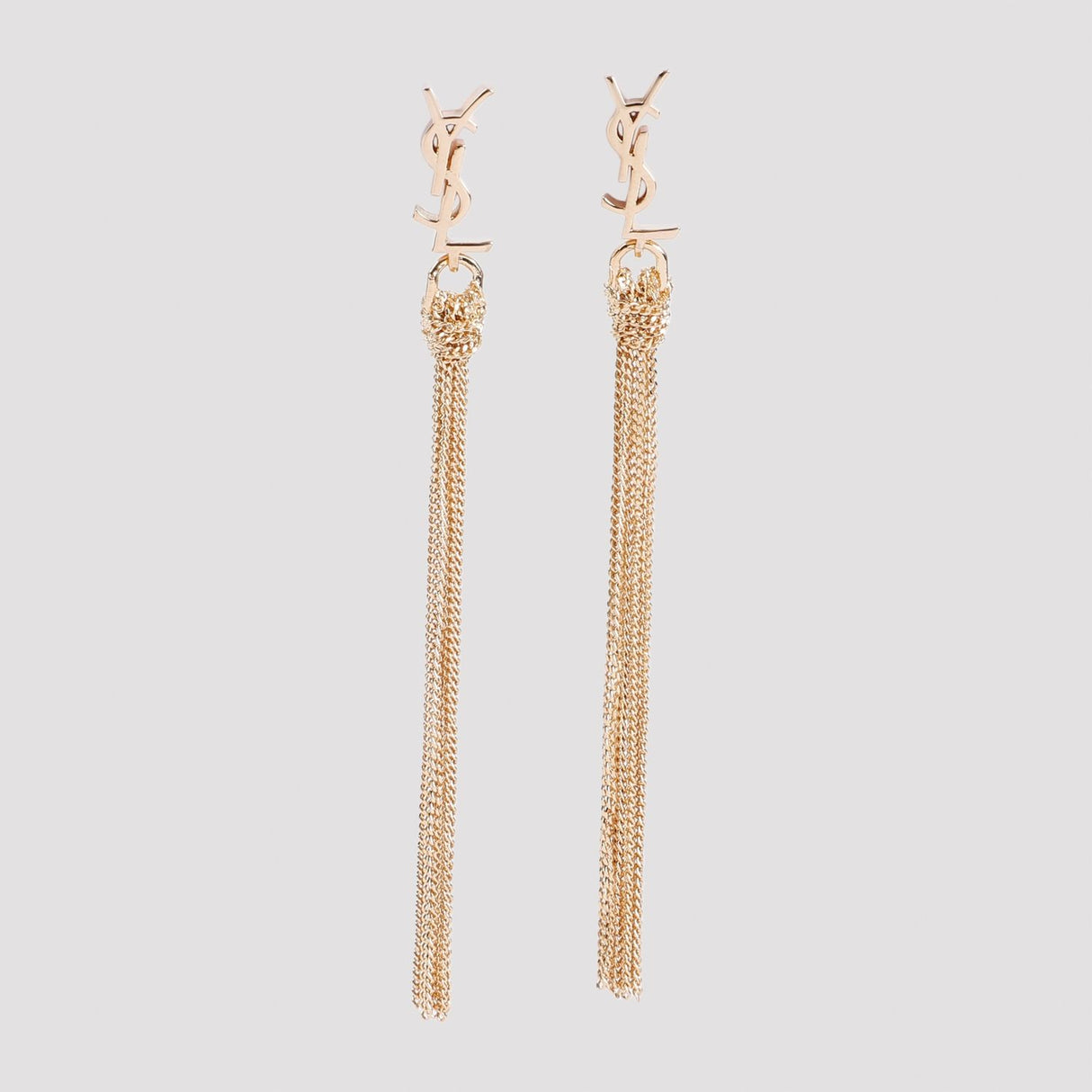 SAINT LAURENT Chic Pompon Chain Earrings