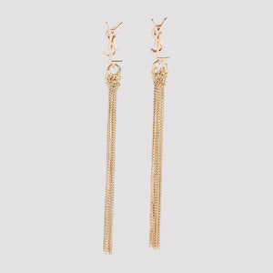 SAINT LAURENT Chic Pompon Chain Earrings