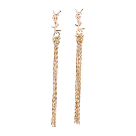 SAINT LAURENT Chic Pompon Chain Earrings