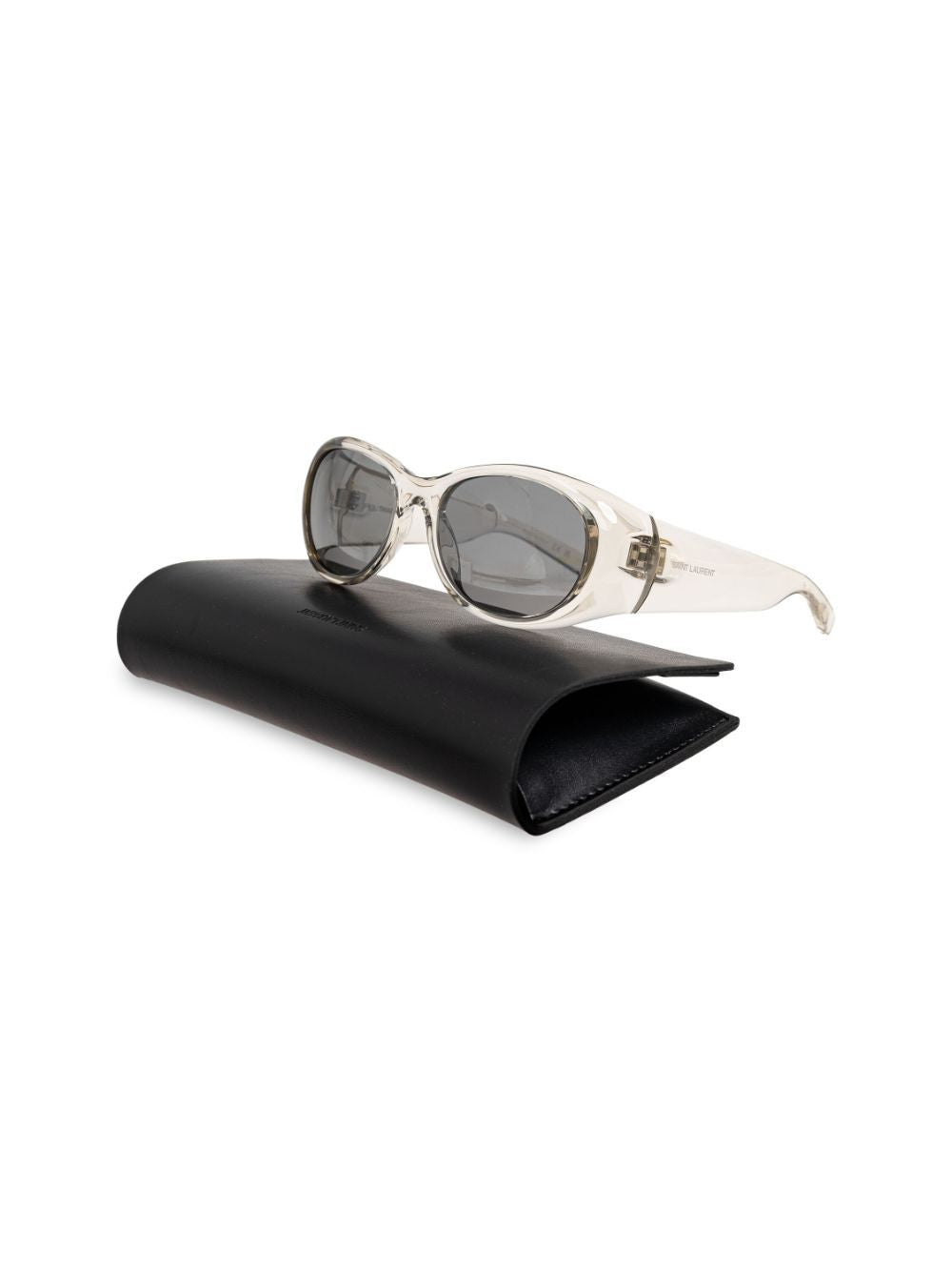 SAINT LAURENT Translucent Crystal Logo Sunglasses for Women