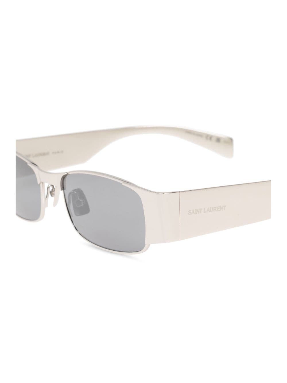 SAINT LAURENT Square Frame Sunglasses with Grey Tinted Lenses