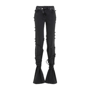 ALEXANDER MCQUEEN Tied High-Waisted Jeans