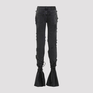 ALEXANDER MCQUEEN Tied High-Waisted Jeans