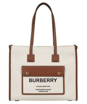 BURBERRY Tan 100% Cotton Tote Handbag for Women | FW24 Collection