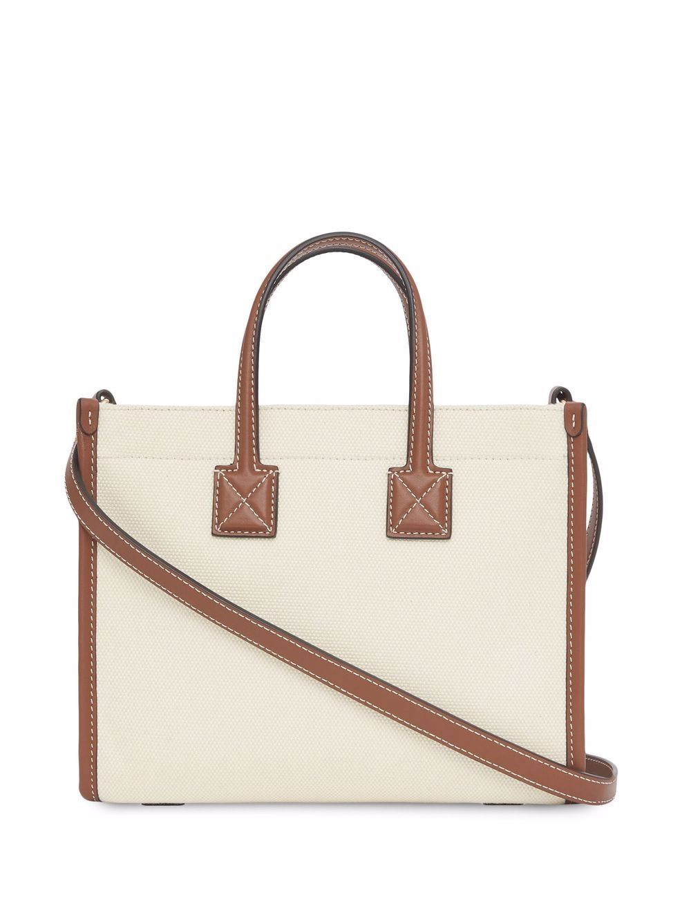 BURBERRY Mini Freya Tote Bag with Horseferry Print and Leather Accents