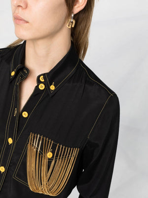 BURBERRY Stylish Black Chain Shirt for Women