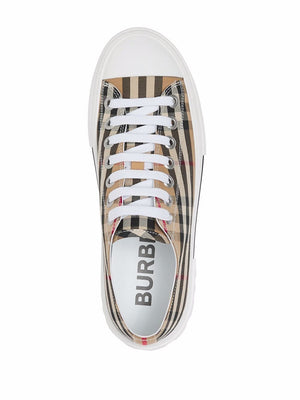 BURBERRY Low Top Camel Check Sneakers for Women