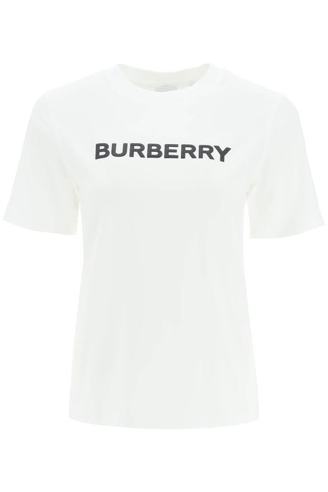 BURBERRY White Cotton T-Shirt for Women - Size S and Regular Fit