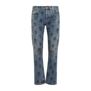 ALEXANDER MCQUEEN Cotton Straight Fit Jeans for Men - FW24 Collection