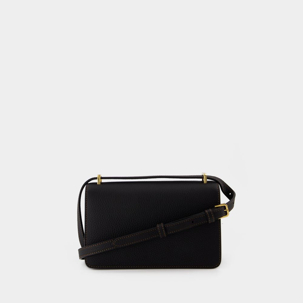 BURBERRY Chic Black Grain Leather Crossbody Handbag for Women