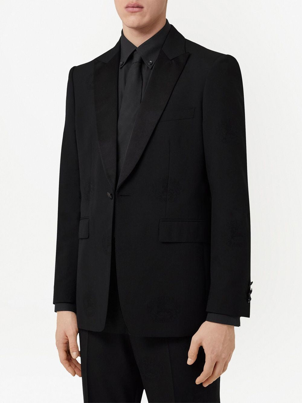 BURBERRY Tailored Tuxedo Jacket with Jacquard Details for Men