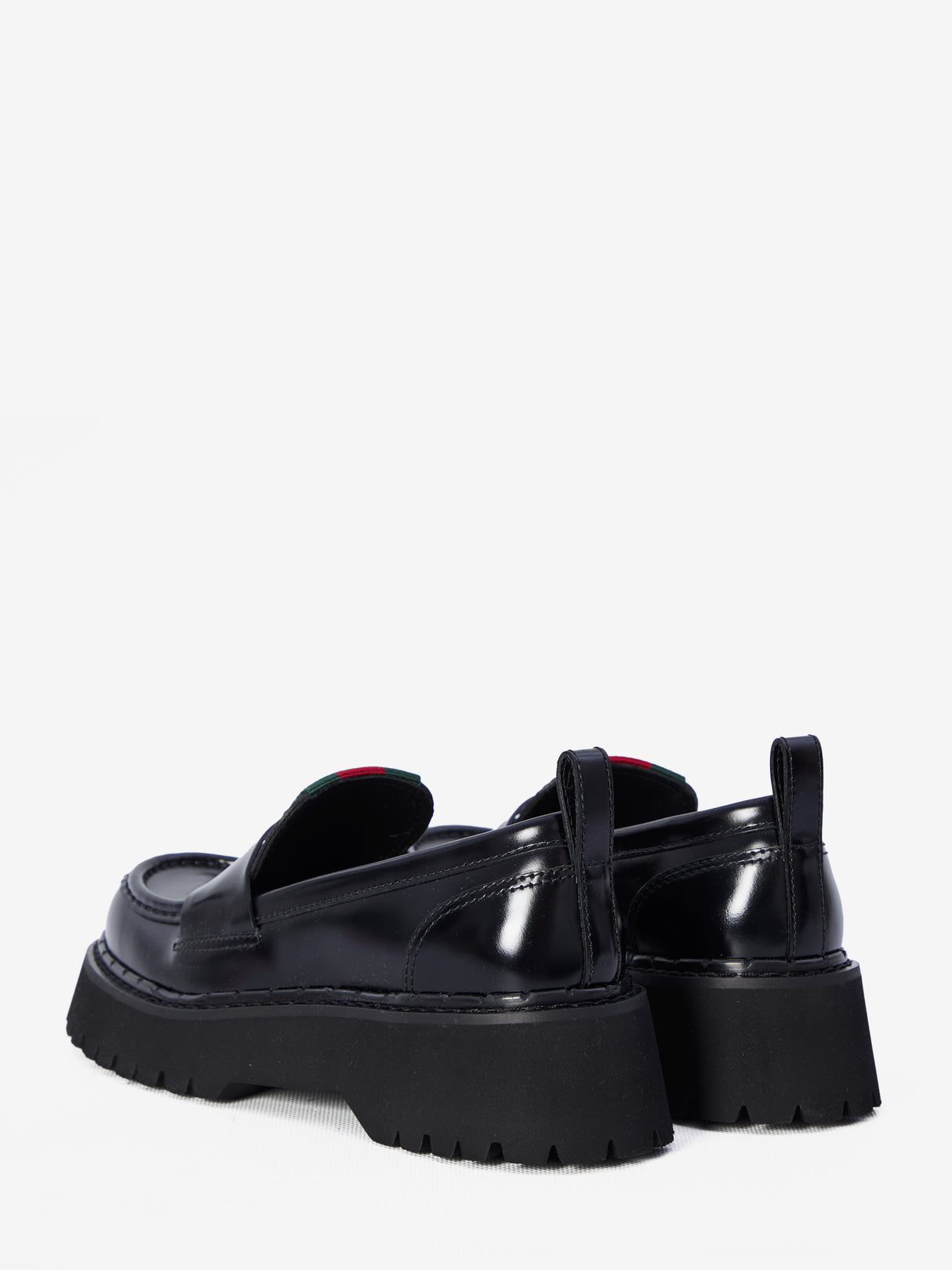 GUCCI Luxe Mini Leather Loafers with Signature Stripes