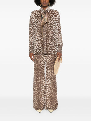 ZIMMERMANN Flared Trousers with Illustrative Design