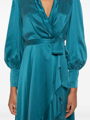 ZIMMERMANN Silk Mini Dress in Rich Teal