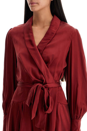 ZIMMERMANN Elegant Silk Wrap Mini Dress with Stylish Balloon Sleeves