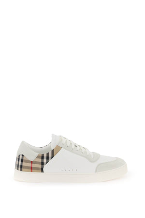 BURBERRY Iconic Check Pattern Leather Sneakers for Men