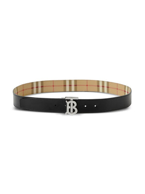 BURBERRY Elegant Arch Beige 35mm Plaque Belt