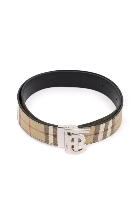 BURBERRY Reversible Check and Leather Belt - Size 100