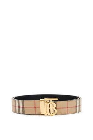 BURBERRY Reversible Check and Leather Belt - Size 100