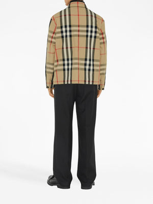 BURBERRY Men's Check-Pattern Shirt Jacket in Archive Beige for FW23