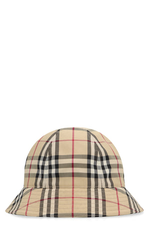 BURBERRY Trendy Beige Checkered Bucket Hat for Women - FW23