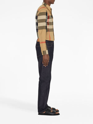 BURBERRY Slim Fit Oversized Check Shirt - Long Sleeve