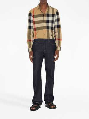 BURBERRY Slim Fit Oversized Check Shirt - Long Sleeve