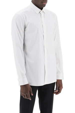 BURBERRY Men's Button-Up Cotton Shirt in Optical White - SS24