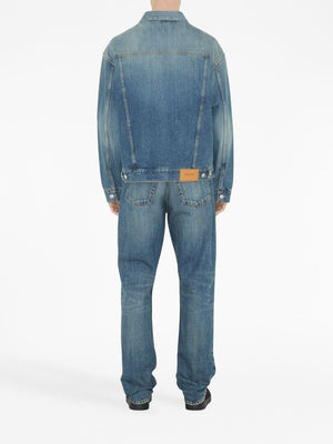 BURBERRY Blue Straight-Leg Denim Jeans for Men