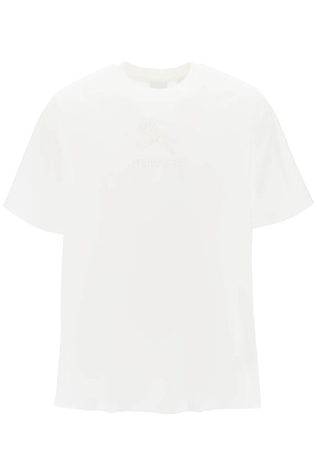 BURBERRY Men's Oversized EKD Embroidered T-Shirt in White for FW23