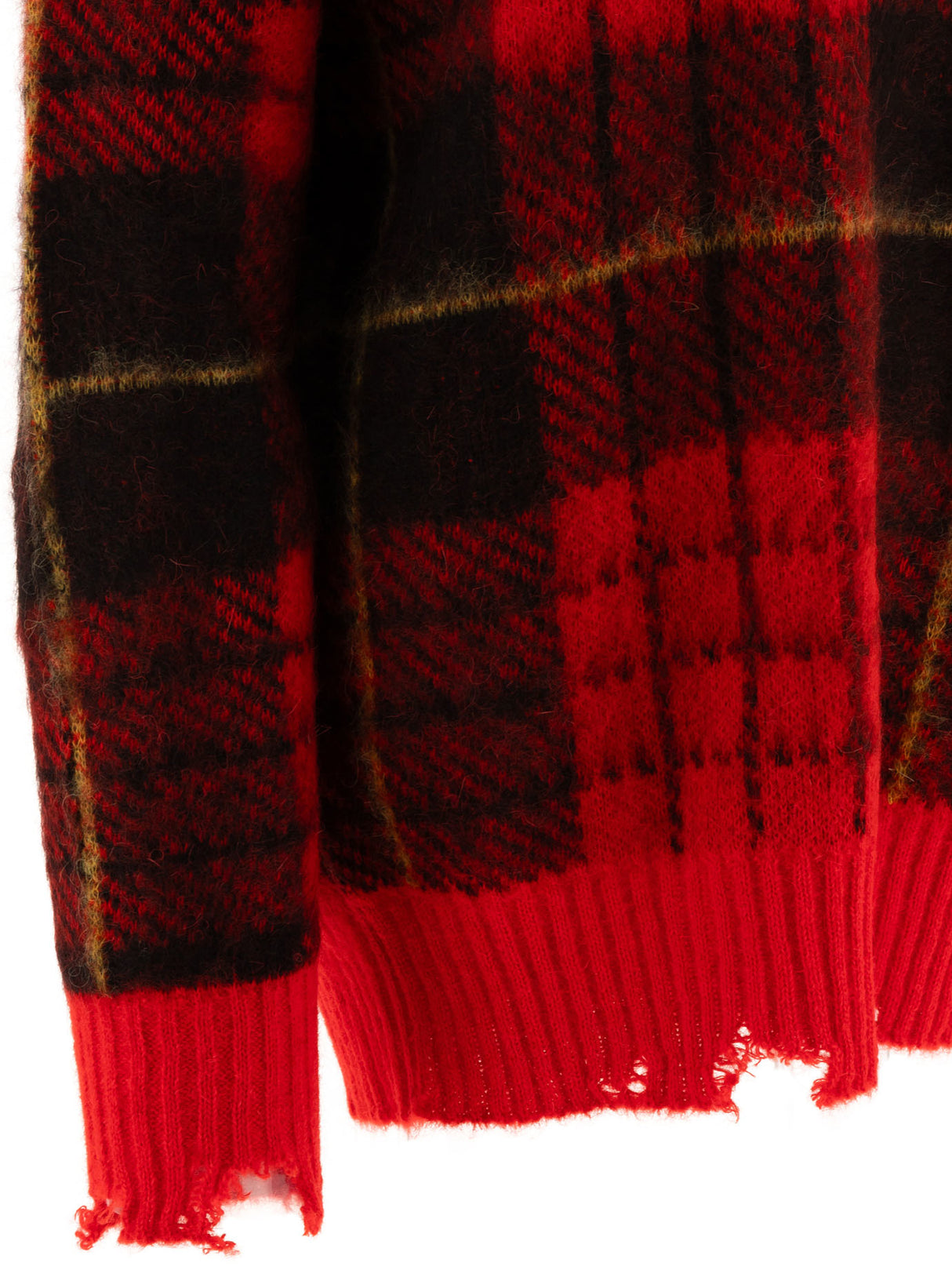 ALEXANDER MCQUEEN Oversized Tartan Distressed Sweater - Fall/Winter 2024