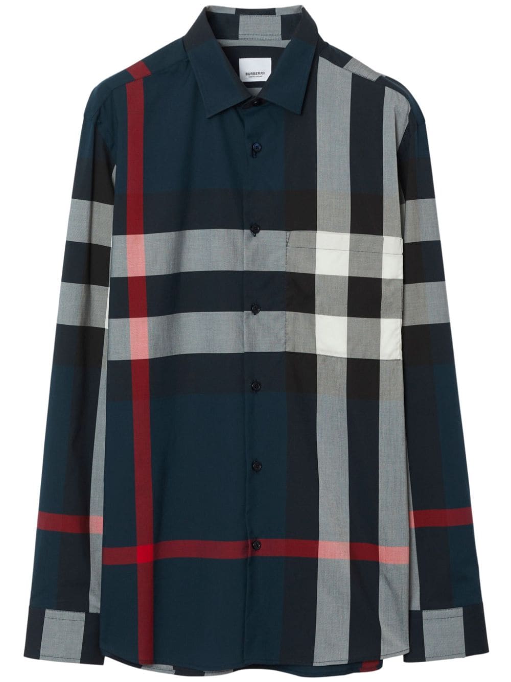 BURBERRY Men's Summerton Check Cotton Shirt - Blue FW23