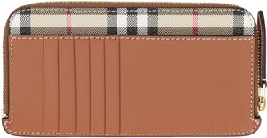 BURBERRY Checkered Pattern Card Holder in Beige