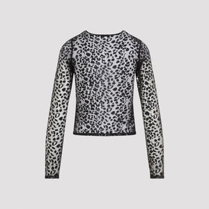 ALEXANDER MCQUEEN Leopard Devoré Top for Women