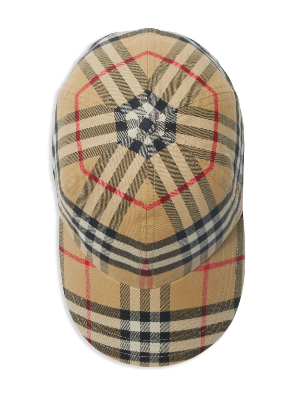 BURBERRY Tan Cotton Check Baseball Cap for Unisex - SS24