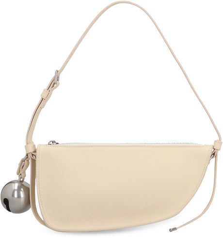 BURBERRY Mini Luxe Lamb Leather Shoulder Bag with Charm Detail in Panna - 24x12x5 cm