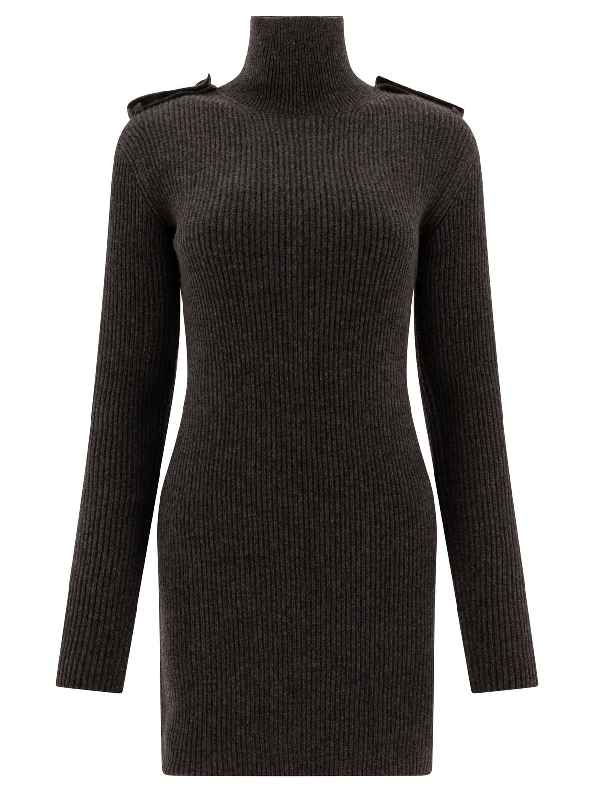 ALEXANDER MCQUEEN Chic Ribbed Long Sleeve Mini Dress