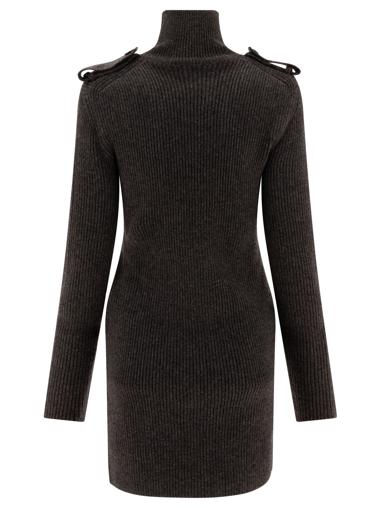 ALEXANDER MCQUEEN Chic Ribbed Long Sleeve Mini Dress