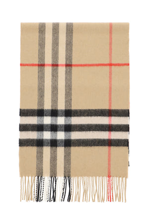 BURBERRY Luxurious Cashmere Scarf with Giant Check Motif and Fringed Hems