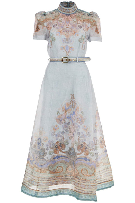 ZIMMERMANN Eden Midi Dress - Fitted A-Line with Paisley Print