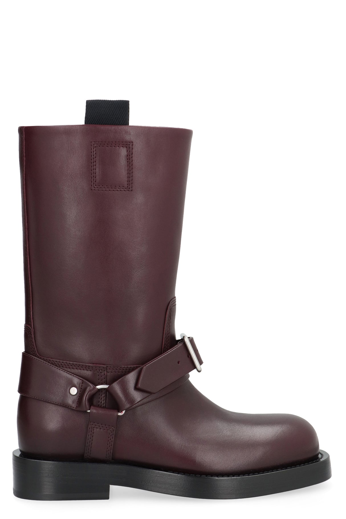 BURBERRY Burgundy Leather Women's Boots for FW23 Season