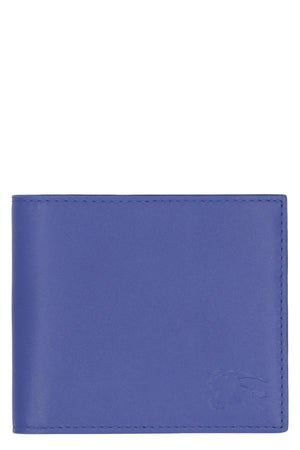 BURBERRY Blue Leather Flap-Over Wallet for Men - FW23 Collection